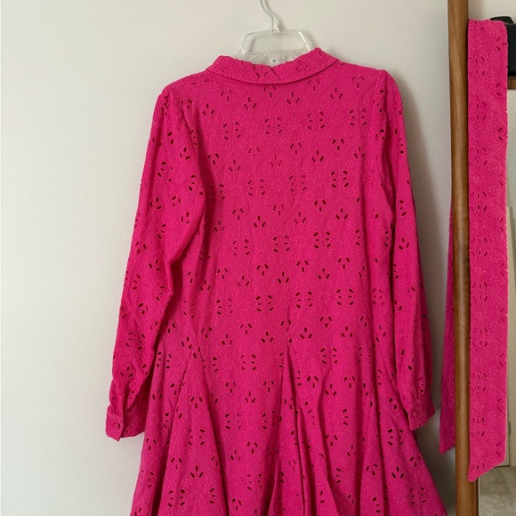 Sezane Pink Eyelet Dress - Picture 5 of 6